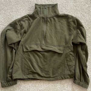 Half Zip Crop Crewneck